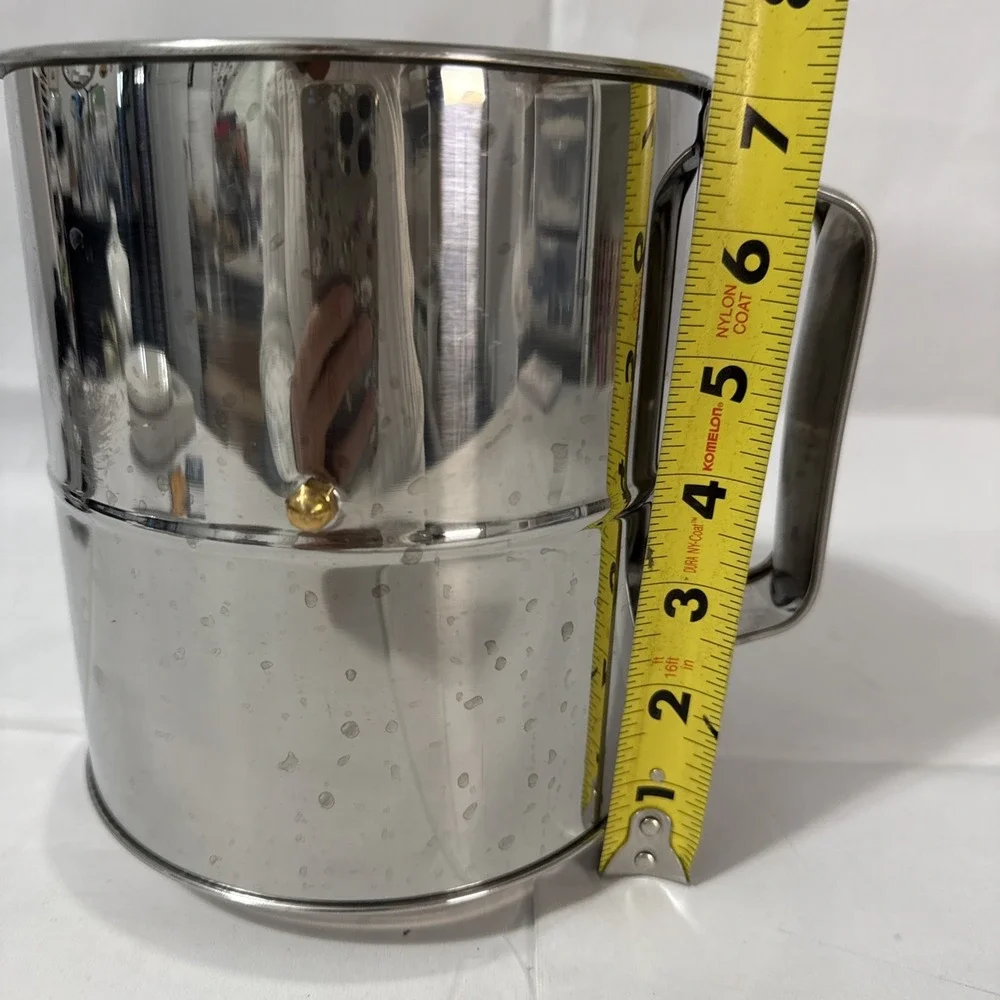 Flour Sifter 8 Cup Stainless‎ Steel Rotary Hand Crank New!